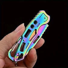 Lightweight Pocket Stainless Steel Folding Knife -Keychain Keyring Men Knife US