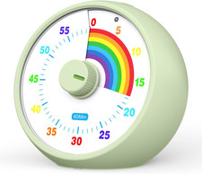 Visual Timer for Kids, 60-Minute Countdown Timer for Classroom Office Kitchen, D