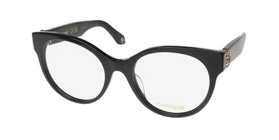 NEW ROBERTO CAVALLI VRC027 EYEGLASS FRAME ITALY WOMENS ROUND 52-19-135 BLACK
