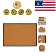 Elegant 2' x 3' Cork Bulletin Board with Black Frame for Home Office