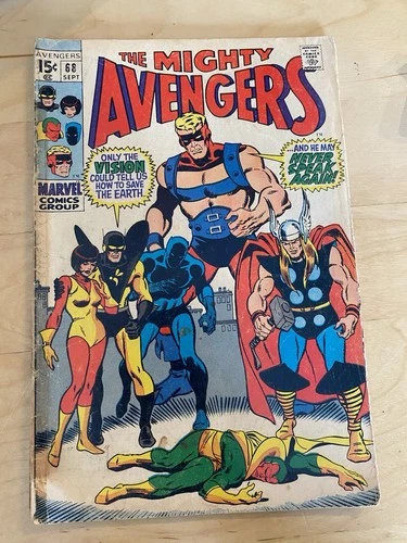 The Avengers # 68- Vintage 1969 Marvel Heroes.  Low Grade Reader 1.0 Grade