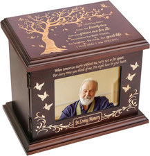 Cremation Memorial Urns for Human Ashes Adult Male Female, Wooden Picture Frame