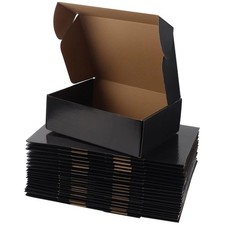 20 Pack Black Shipping Boxes 12x9x4 - Corrugated Cardboard