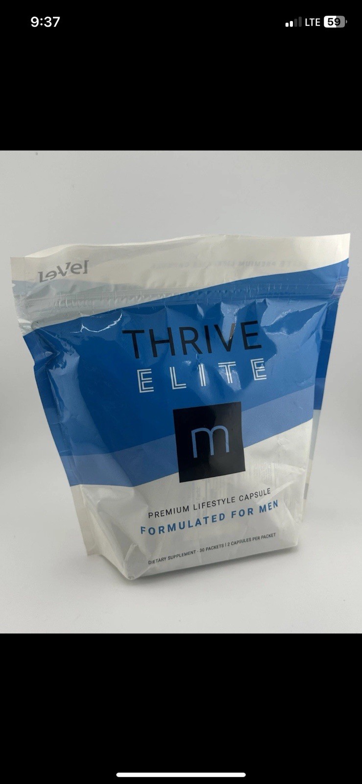 New! Thrive Le-Vel Elite Premium Lifestyle 30 Packets Mens