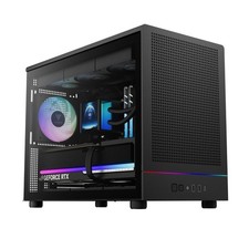 Micro  Tower Gaming PC Case, Mesh Front Panel with RGB Strip  3 120  mm Prebui...