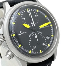 Sinn Watch Euroflieger Chronograph Automatic Black Dial Leather Left Handed
