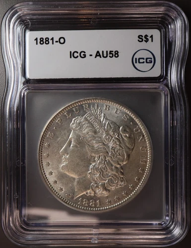 1881-O Morgan S$1 Silver Dollar  ICG AU58  NO RESERVE .99 START!!!