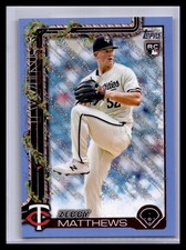2025 Topps Holiday Light Blue & White Glitter Holiday #H68 Zebby Matthews