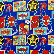Marvel Avengers Spiderman Superhero 100% Cotton Fabric Fat Quarter 45cm x 56cm