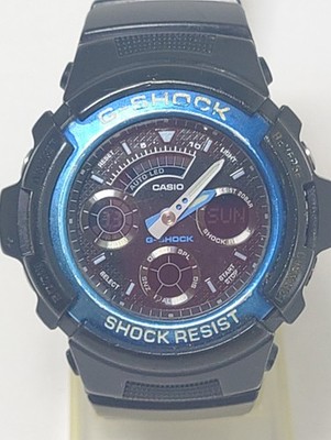 CASIO vintage AW-591 Blue Black Analog Digital G-SHOCK
