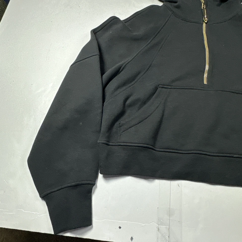 Sudadera con capucha negra Lululemon para mujer de gran tamaño media cremallera XS #2512 Foto 2 de 4