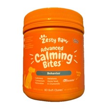 Zesty Paws Advanced Calming Bites For Behavior Calm Dogs 90 Soft Chews Turkey