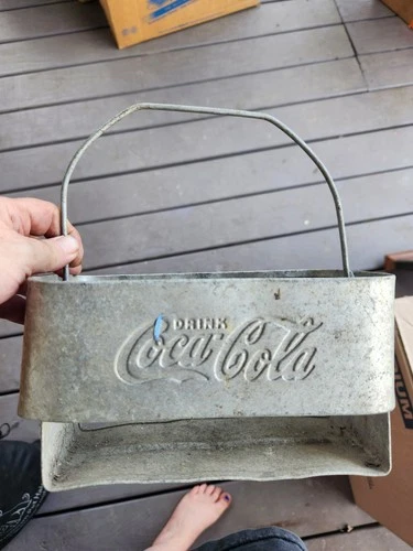 Vintage 1950s Coca-Cola Metal 6 Pack Bottle Carrier Coke Caddy Aluminum Holder