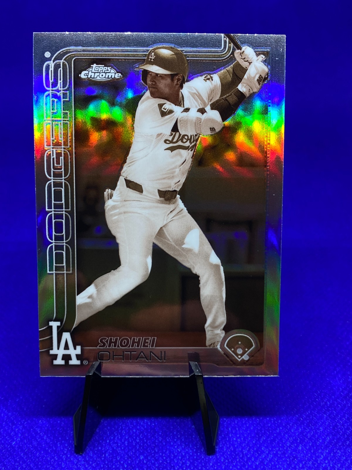 2024 Topps 50/50 Shohei Ohtani Chrome Aqua Refractor Shohei Ohtani /75 #43 PSA 10 GEM MINT on Fanatics Collect