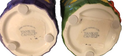 YANKEE CANDLE SET OF 2 TIKI BAR TEALIGHT HOLDERS GREEN AND PURPLE - Picture 6 of 7