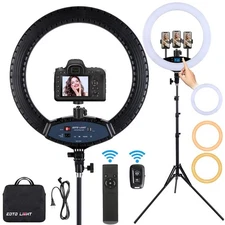 19 inch Ring Light LCD Display Touch Screen with Tripod Stand Dimmable Makeup...