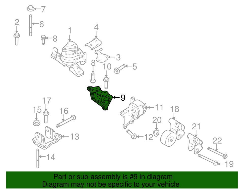Suporte de montagem de motor Ford genuíno 8M8Z-6038-A - Imagem 3 de 3