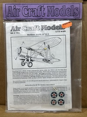 Air Craft Models 1/72 Berliner Joyce XF3J-1 Kit #701
