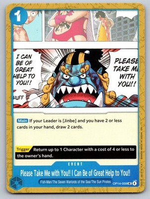Please Take Me with You!! I Can Be of Great Help to You!! OP14-059 One Piece NM