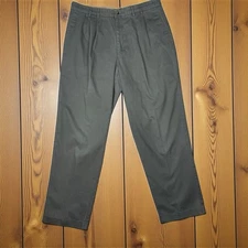 VINTAGE Dockers Pants Mens 36x31 Gray/Green Pleated Khaki 90s Preppy Classic