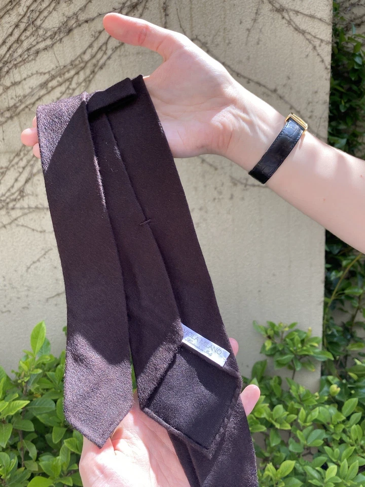 Cashmere Viola Milano tie—BNWOT, untipped, three fold, brown - Image 2 of 2