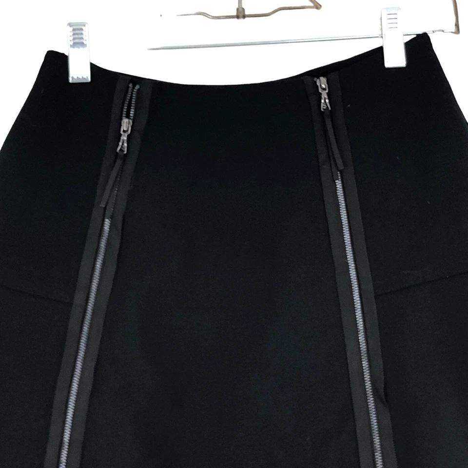 Falda Leifsdottir Anthropologie Mujer Talla Pequeña 0P Línea A Cremallera Pull On Negra Foto 3 de 4