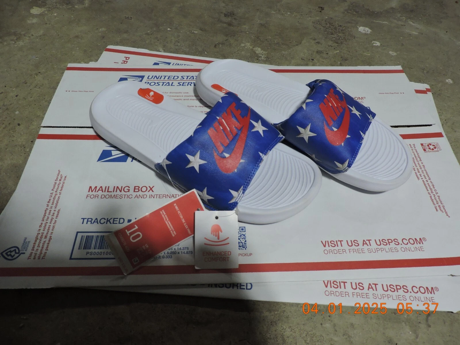 Sandali Nike UOMO slide rosso bianco blu NUOVI CON ETICHETTE TAGLIA 10