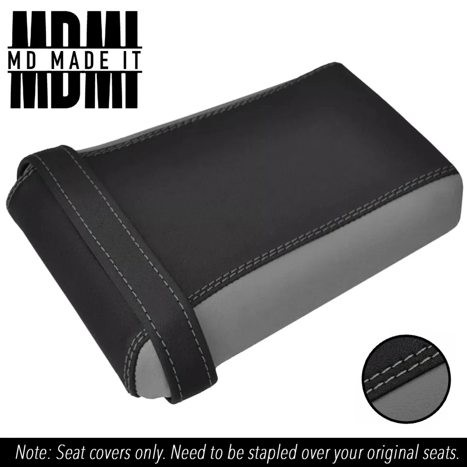 JUEGO FUNDA ASIENTO VINILO AGARRE PERSONALIZADO YAMAHA FZR 400 1WG DELANTERO TRASERO NEGRO Y GRIS Foto 3 de 4