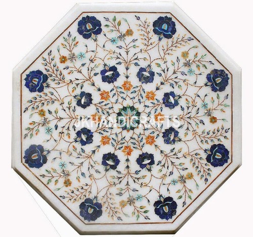 Coffee Table Marble Gemstones Inlay Work Table Top Home Decor Birthday Gift