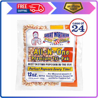 12oz Popcorn Machine Popcorn Packets All-in-One Movie Theater Style Popcorn 24Ct