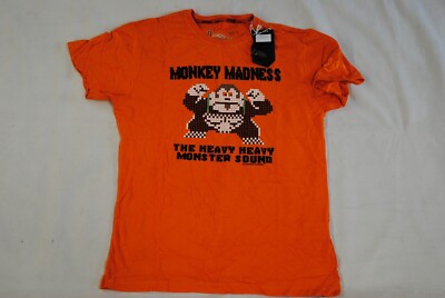 JOYSTICK JUNKIES MONKEY MADNESS T-Shirt Neu Offiziell Orange Retro Vintage