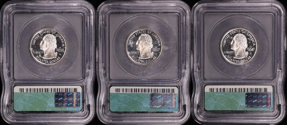 2004-S Texas, Iowa, & Florida Silver State Quarter 3 Coin Set ICG PR-69 DCAM - Image 2 of 2