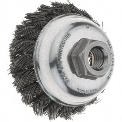 Tru-Maxx 88537 3-1/2'' Cup Brush: 0.023'' Wire Dia, Steel, Knotted 5/8-11 Hole