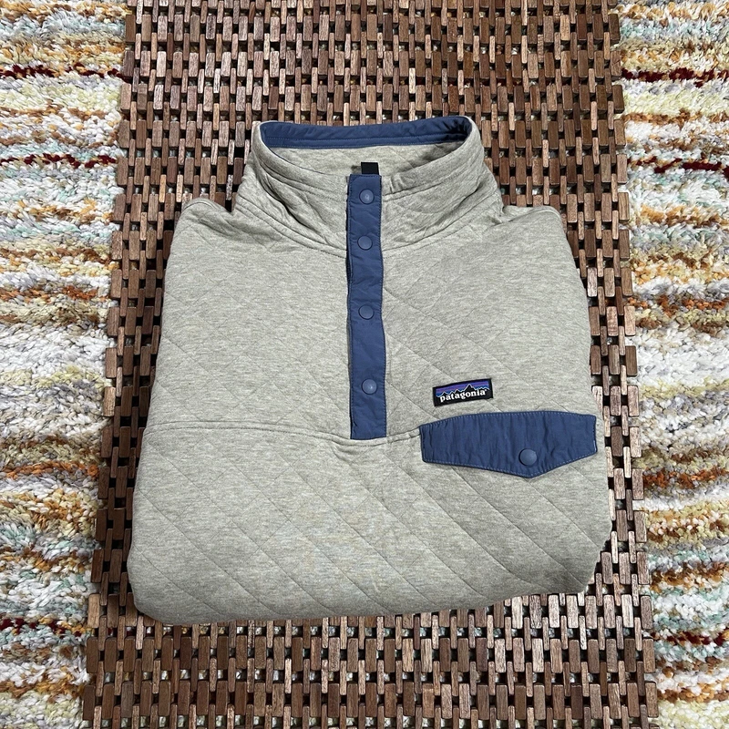 patagonia diamond quilted snap t fleece jacket
