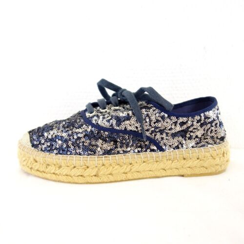 KANNA Flat Ladies Shoes Espadrilles Low Shoes Loafers Sequin Blue New ...