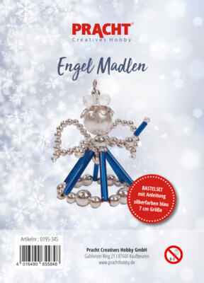 Bastelset Engel m. Kerze silberfb.-blau ca.7 cm Pracht Creatives Hobby Weihna...
