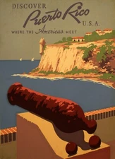 Discover Puerto Rico Old San Juan Tourism Travel Vintage Poster Repro FREE SH