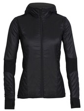 Icebreaker Women Helix Full Zip Hooded Jacket (s) Black 103428002