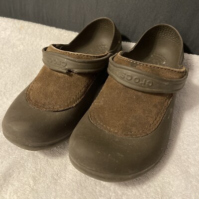 Croc Classic Brown Clogs Suede Original Slide Women Shoes Ultra Light W7