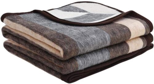 Luxurious Striped Alpaca & Sheep Wool Blanket - Full/Queen Outdoor Comfort - Picture 3 of 12