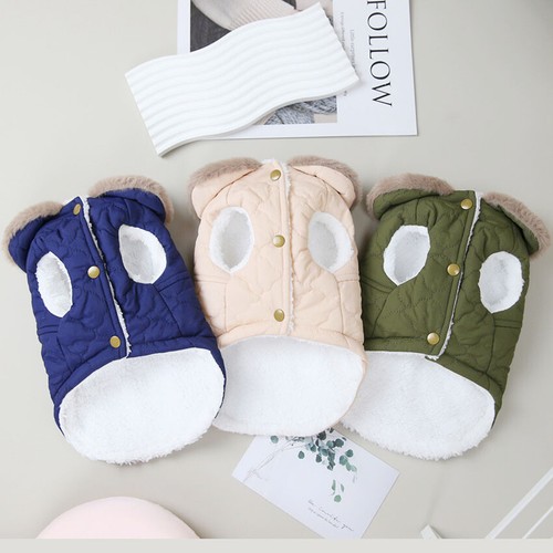 Fur Collar Small Pet Waterproof Clothes Vest Dog Coat Windproof Puppy Jacket - Picture 5 of 12