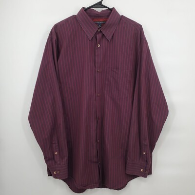 Banana Republic Stripe Long Sleeve Shirt Collar 100% Cotton Pocket Mens XL