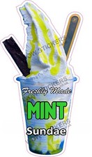 Ice cream van sticker Mint sundae Flake whippy sauce trailer shop decal