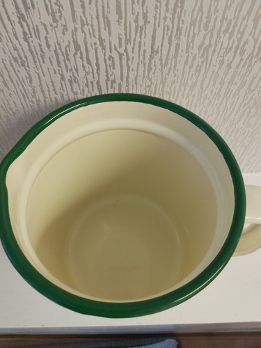 Victor Enamel Coffee Percolater & Oil Strainer Pot Cream with Green Trim NEW - Picture 4 of 15