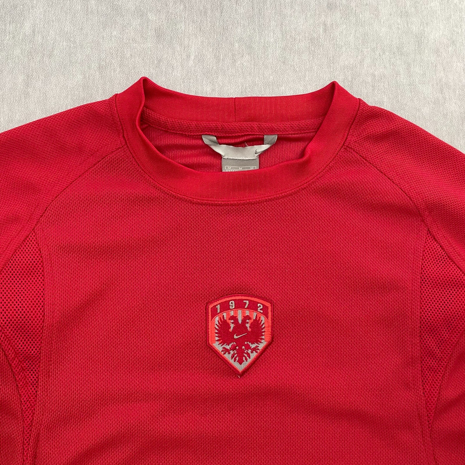 VINTAGE Russian Coast Of Arms Goalkeeper Shirt Adult Medium Red Nike Logo Mens M view 3
