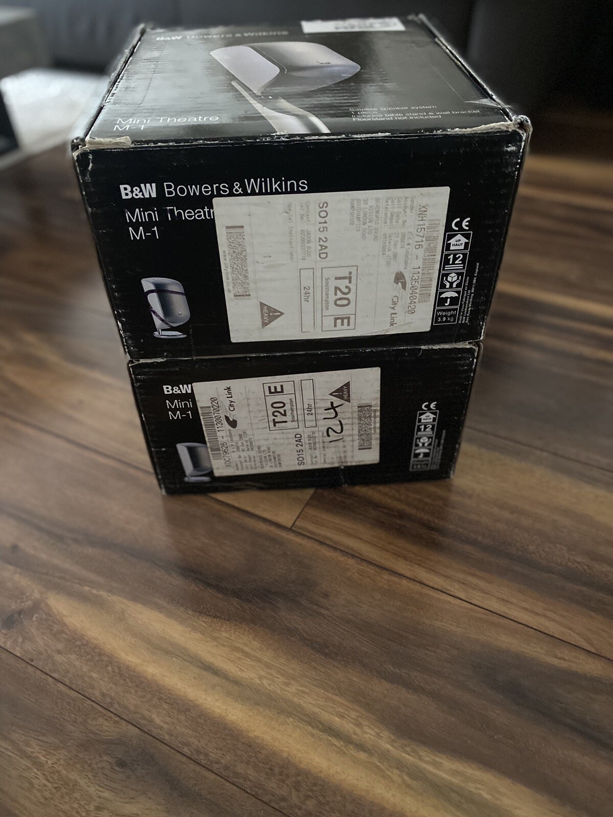 B&W M1 Home Cinema Hifi Surround Sound Speakers High Gloss Black Pair