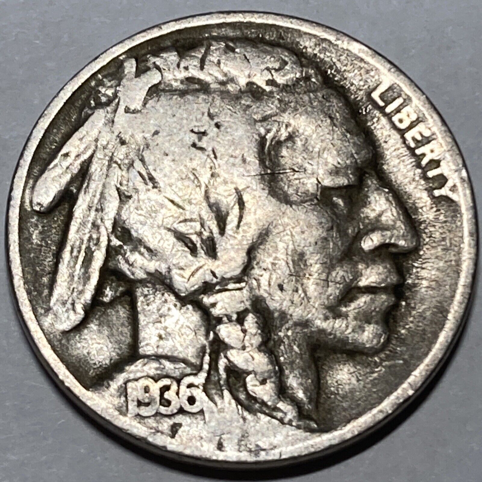 1936-D Buffalo Nickel Denver Mint Coin - Exact Coin Pictured - U