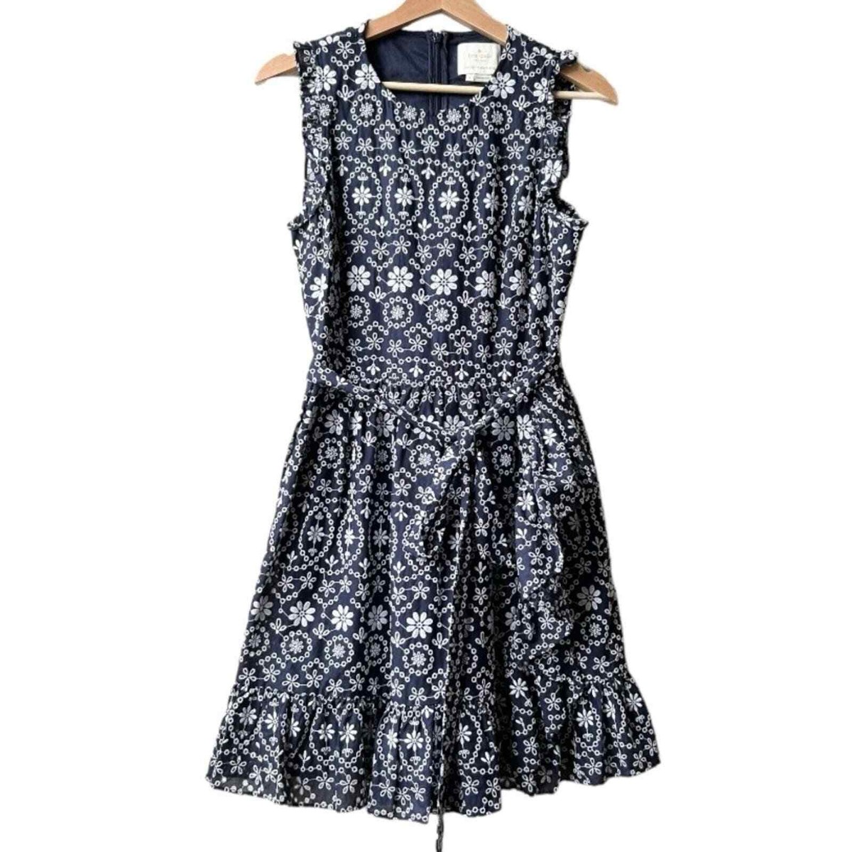 Kate Spade Shore Thing Eyelet Wrap Dress Rich Navy Blue Fresh 