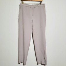 St. John Pants Womens Sz 10 Straight Leg Trousers Slacks Pockets Beige USA MADE