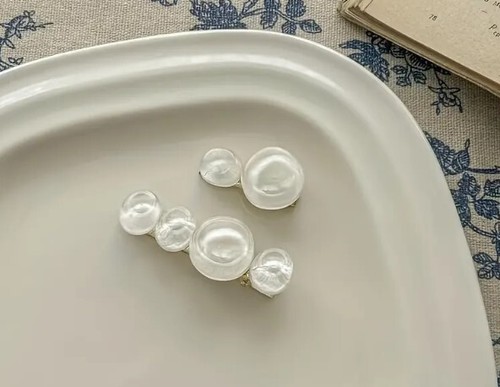 Juego de pinza de pelo transparente burbuja - Imagen 4 de 5